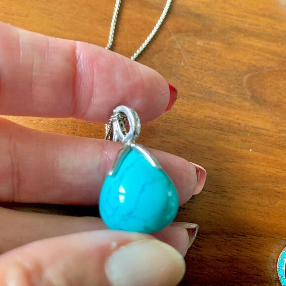 BRAND NEW Silver and Turquoise Jewelry set by Ti Sento Milano - Picture 3 of 10